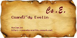 Csanády Evelin névjegykártya